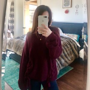 Maroon cozy sweater.